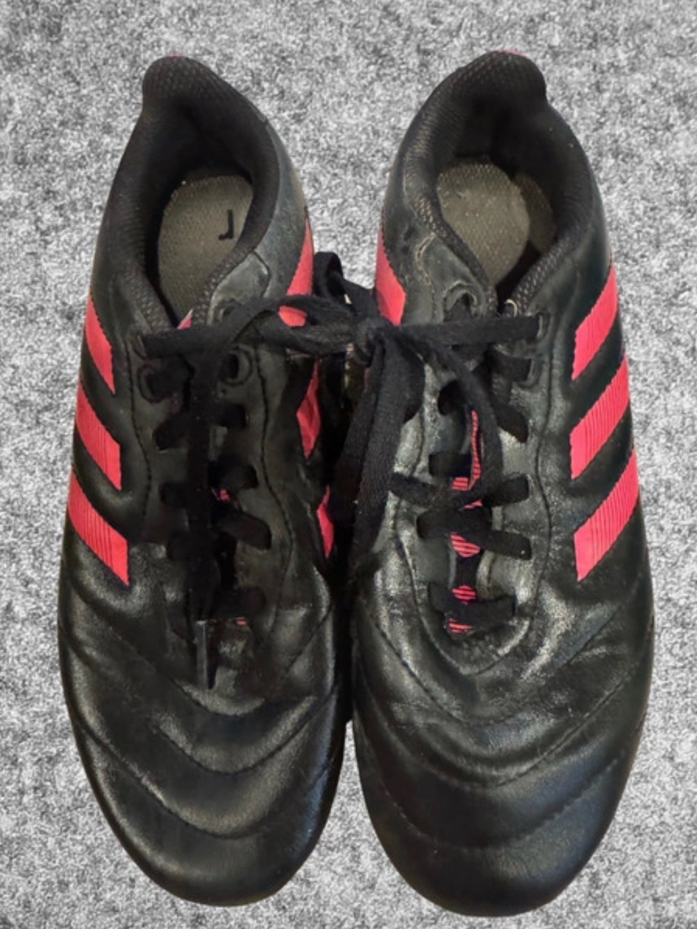 Black Cleats with Pink Stripes